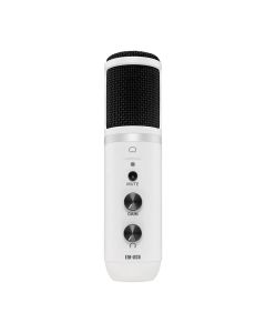 Mackie EM-USB Limited Edition White USB Condenser Microphone with USB-C, Stand & Unidirectional Pattern