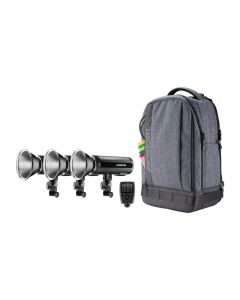 Westcott FJ200 Strobe 3-Light Backpack Kit for Multi-Brand Cameras, Type B (US) Plug, TTL, 4773M