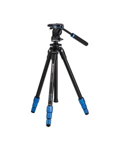 Benro SLIM Aluminum Video Tripod Kit, 57 Inch Max Height, 5.5 lb Load, w/ Pan Head & Case, Drag Control