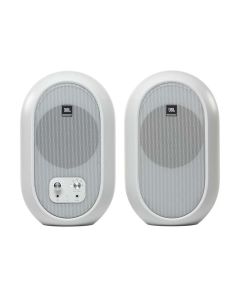 JBL 1 Series 104-BT Powered Desktop Reference Pair Monitors with Bluetooth, 60W Amp, White Matte