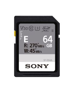 Sony 64 GB E Series UHS-II SDXC Memory Card, Full HD, 4K Video, 270 MB/s Read & 45 MB/s Write Speed