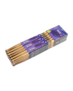 On-Stage Hickory Drum Sticks, 5B Wood Tip, Medium Weight, 12 Pairs Brick Pack, Model HW5B