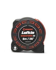 Lufkin 1-1/4-Inch x 8m/26-ft. SHOCKFORCE™ G2 Tape Measure, Diamond Coated End Hook, Bolstered Case