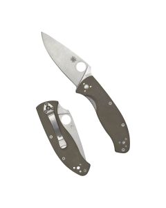 Spyderco Tenacious® Brown G-10 CPM® M4 Pocket Folding Knife, PlainEdge™, Full-Flat Ground Drop Point