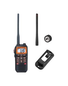 Standard Horizon HX210 6W Floating Marine VHF Radio Bundle: VHF Hangar & Rubber Duck SMA Antenna