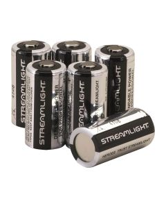 Streamlight 3V CR123A Lithium Batteries 6-Pack, Perfect for Use with Flashlights, Black, 85180