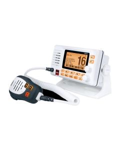Uniden UM725 Series Marine VHF Radio with LCD Screen & Speaker Microphone, IPX8 Waterproof, White