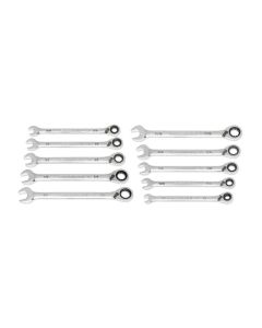 Gearwrench 10 Piece 90-Tooth 12 Point SAE Reversible Ratcheting Wrench Set, Alloy Steel Material