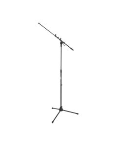 On-Stage Telescoping Euro-Boom Mic Stand, Stable Tripod Base & Euro-Style Clutch, Black, MS7701TB