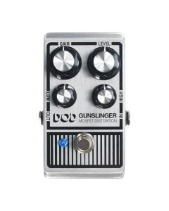 DigiTech DOD Gunslinger Mosfet Distortion Pedal, 2-Band, 9/18V Operation, True Bypass, Metal Build, Silver