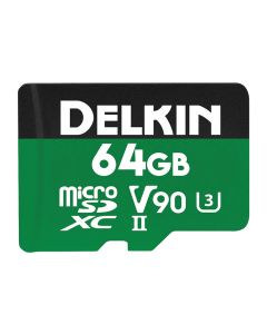 Delkin Devices Power UHS-II MicroSDXC Memory Card with Adapter, 300MB/s Read and 250MB/s Write
