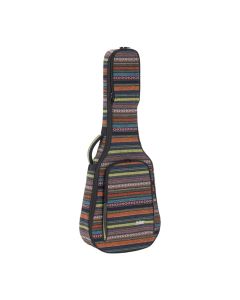 On-Stage Striped Acoustic Guitar Gig Bag with Backpack Straps and Dual Compartments, Black, GBA4770S