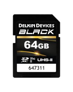 Delkin Devices UHS-II SDXC Memory Card, 300MB/s Read & 250MB/s Write Speed, Shockproof, Black