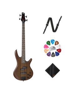 Ibanez GSR200BWNF 4-String Right-Hand Bass with POWERPAD Strap, Waith Picks & Cloth, Walnut Flat Finish