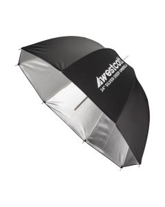Westcott 24 Inch Deep Silver Bounce Umbrella, Precise Light Control, Ideal for Headshots & Hair Light