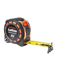 Lufkin 1-3/16-Inch x 25-Ft. SHOCKFORCE™ G1 Dual Sided Tape Measure, Matte Nylon-Coated Blade