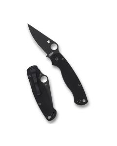 Spyderco Para Military® 2 Knife, 3.45In CPM S45VN Steel PlainEdge Blade with DLC Coating, G-10 Handle, Black