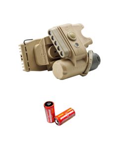 SureFire HL1 Multi-Use High-Performance LED HelmetLight, White & NV LEDs, 20-Position Helmet Mount, Desert Tan