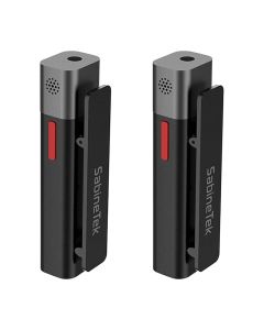 Sabinetek SmartMike+ Bluetooth Wireless Microphone Pair for Smartphones & DSLR Cameras, Black