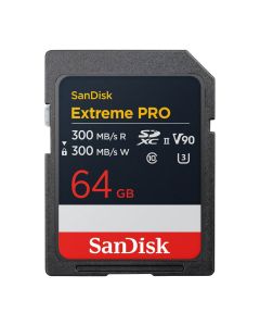 SanDisk Extreme PRO SD UHS-II Card, V90 Rated, 300MB/s Write, IP68 Water & Dust Resistant