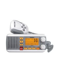 Uniden UM435 Fixed Mount VHF Radio, Backlit LCD Display and Keypad, Triple Watch Plus™, White