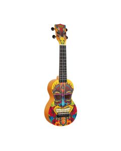 Mahalo Tiki Motif Soprano Ukulele