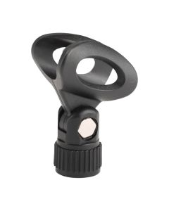 On-Stage Elliptical Mic Clip with 5/8 Inch-27 Threading, 25 mm Diameter, Secure Grip, Black, MY251