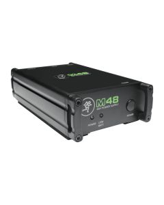 Mackie M48 48V Phantom Power Supply for Condenser Mics, XLR I/O & Battery/AC, Single Channel