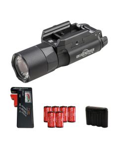 SureFire X300 Ultra Black Light with T-Slot, 4×123A Batteries, Tester & Case Bundle