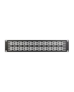On-Stage 2U Vented Rack Panel, Steel Construction with Airflow Slots, Gear Protection, Black, RPV2000