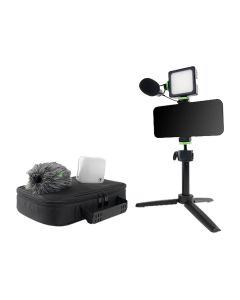 Mackie EM-93MK Complete Vlogger Kit with Compact Mic, LED Light, Tripod & Mounts for Mobile & DSLR