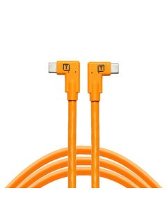 Tether Tools TetherPro 15' USB-C to USB-C 5G, Dual Right Angle Cable, 5Gbps, High-visibility Orange