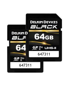 Delkin Devices UHS-II SDXC Memory Card Pack of 2, 300MB/s Read and 250MB/s Write Speed, Black