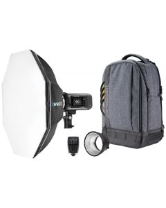 Westcott FJ400 II 1-Light Backpack Kit with FJ-X3M Universal Wireless Trigger & Rapid Box Switch Octa-S, 5712M