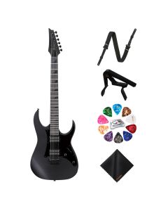 Ibanez GRGR131EXBKF Electric Guitar (Black Flat) Kit - Strap, Capo, Picks Organizer & Cloth Included