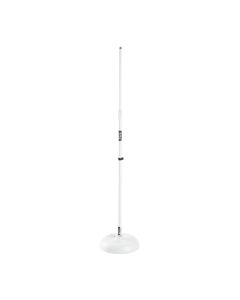 On-Stage Quarter-Turn Round-Base Mic Stand, White, Height Adjustable 34–60 Inch, MS7201QTRW