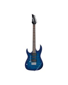 Ibanez GRX70QAL Left-Handed Electric Guitar, HSS Pickups, Tremolo, Transparent Blue Burst