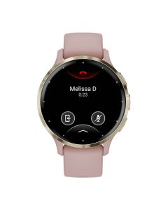 Garmin Venu® 3S Smaller Fitness Smartwatch, Soft Gold Stainless Steel Bezel with Dust Rose Case and Silicone Band