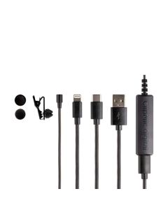 Apogee ClipMic Digital 2 Lavalier Microphone, Omnidirectional, 30-20000 Hz, USB-A/C/Lightning, 127dB SPL