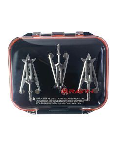 Ravin Broadhead Case with Secure Latch, Double Sided, Clear Covers, Magnets Hold 6 Broadheads