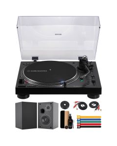 Audio-Technica LP120XBT-USB Turntable Home Set: Bluetooth, Bookshelf Speakers & Vinyl Care Kit