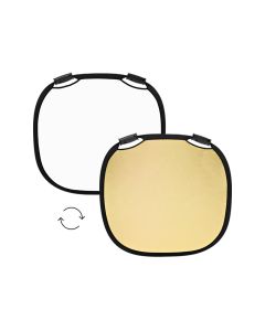 Profoto 33 Inch Collapsible Reflector, Foldable Metal Frame, Ergonomic Grip Handles, Gold/White