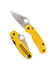 Spyderco Para® 3 Salt® CPM MagnaCut® Folding Pocket Knife, SpyderEdge, FRN Handle, Yellow