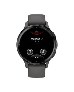 Garmin Venu® 3S Smaller Fitness Smartwatch, Slate Stainless Steel Bezel with Pebble Gray Case and Silicone Band