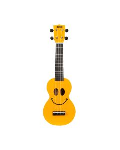 Mahalo Ukuleles U-Smile Soprano Ukulele, Smiley Face Design, Sengon Body, Aquila Strings, Yellow