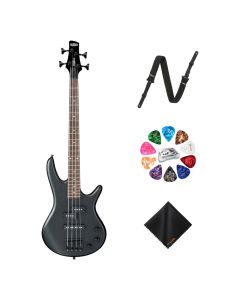 Ibanez GSRM20 miKro Short-Scale 4-String Right-Hand Bass with POWERPAD Strap, Waith Picks & Cloth, Weathered Black