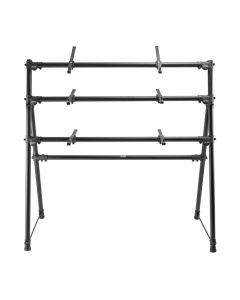 On-Stage Three-Tier A-Frame Keyboard Stand with Adjustable Height and Tilt, Black, KS7903