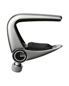 G7th Newport Uke/Banjo Silver Capo, Adjustable Tension, Silicone Pads for Classical, Flamenco Guitar