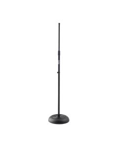 On-Stage Round Base Microphone Stand, Stable Weighted Base for Studio & Stage, Black, MS7201B