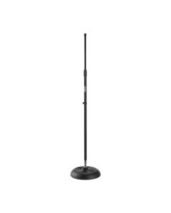 On-Stage Quarter-Turn Round-Base Mic Stand, Height Adjustable 34–60 Inch, Black, MS7201QTR